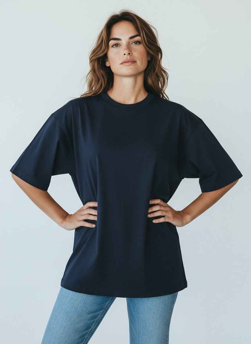 The 240 Heavy Unisex Oversized Classic T-Shirt Navy Blue