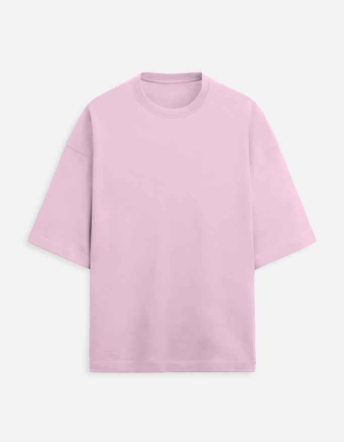 Unisex Terry Oversized Tee (260 GSM) Light Baby Pink