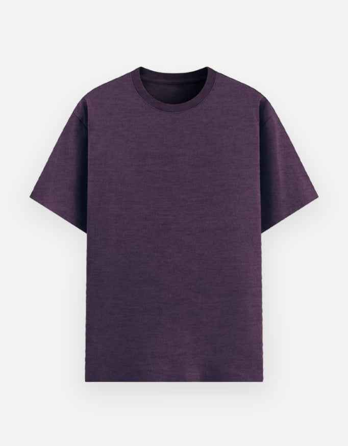 The Lit Standard Unisex Basic Purple Mélange T-Shirt