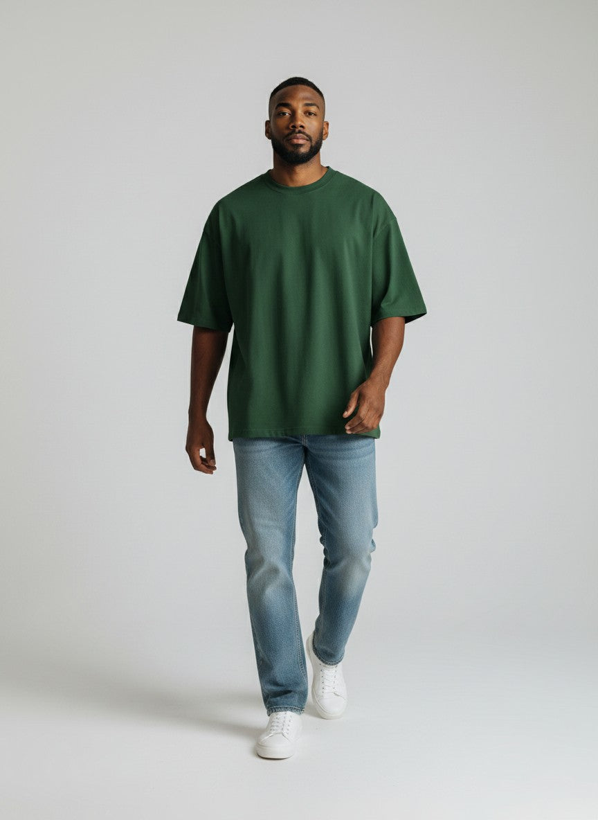 The 240 Heavy Unisex Oversized Classic T-Shirt Bottle Green