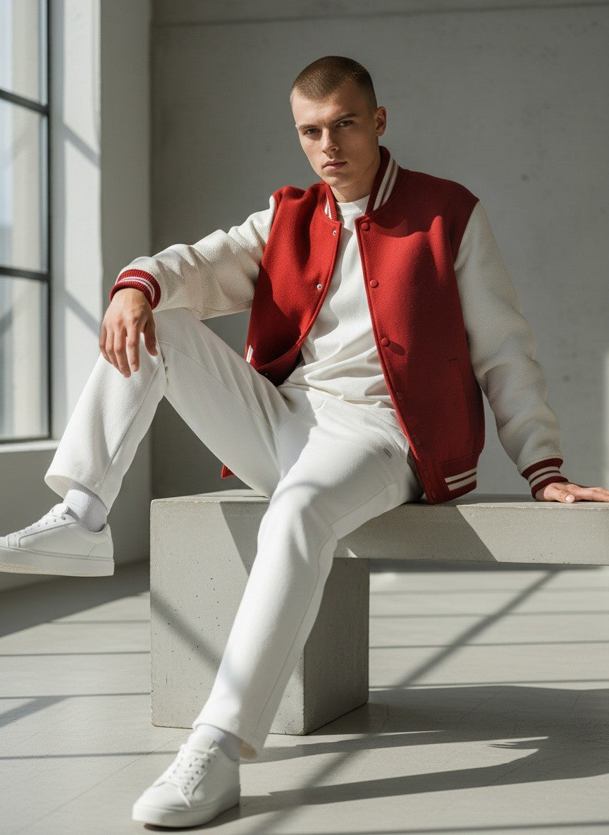 The Derby 300 Red Unisex Varsity Jacket