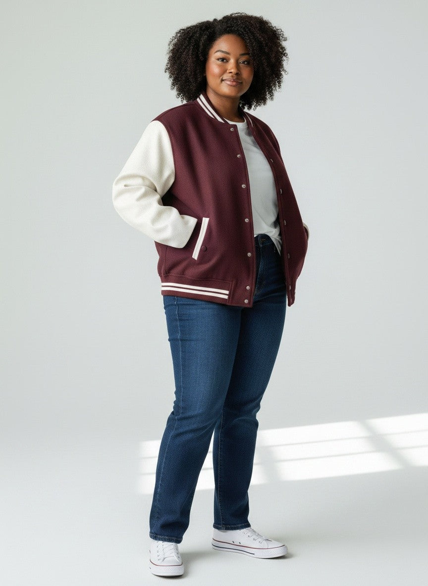 The Derby 300 Maroon Unisex Varsity Jacket