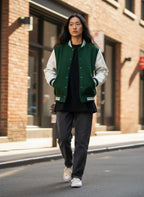The Derby 300 Bottle Green Unisex Varsity Jacket
