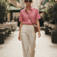 Red Picnic Oxford Boxy Shirt
