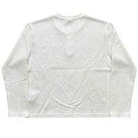 White Henley waffle knit