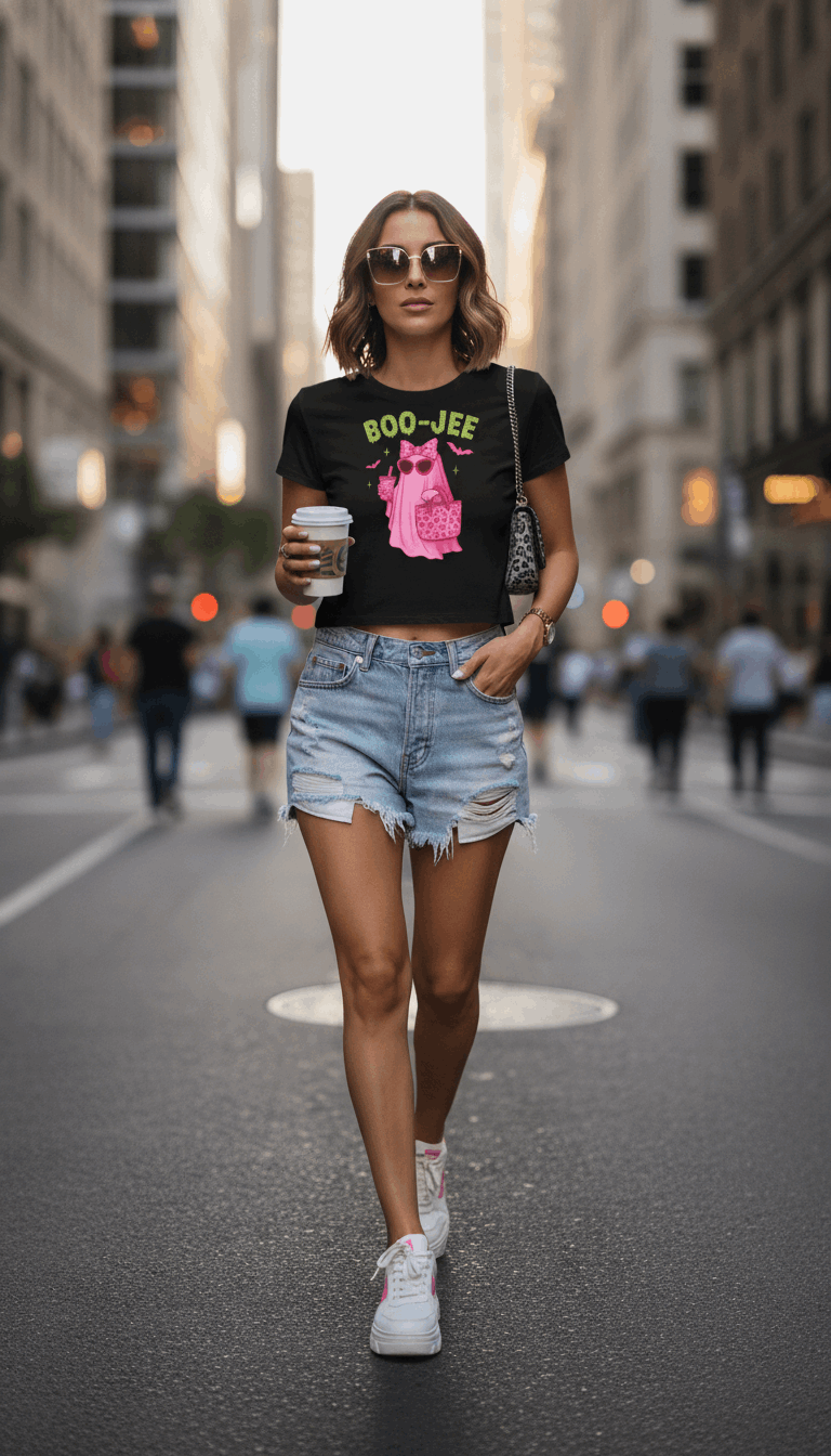 Trendy Boo Jee Black Baby Tee