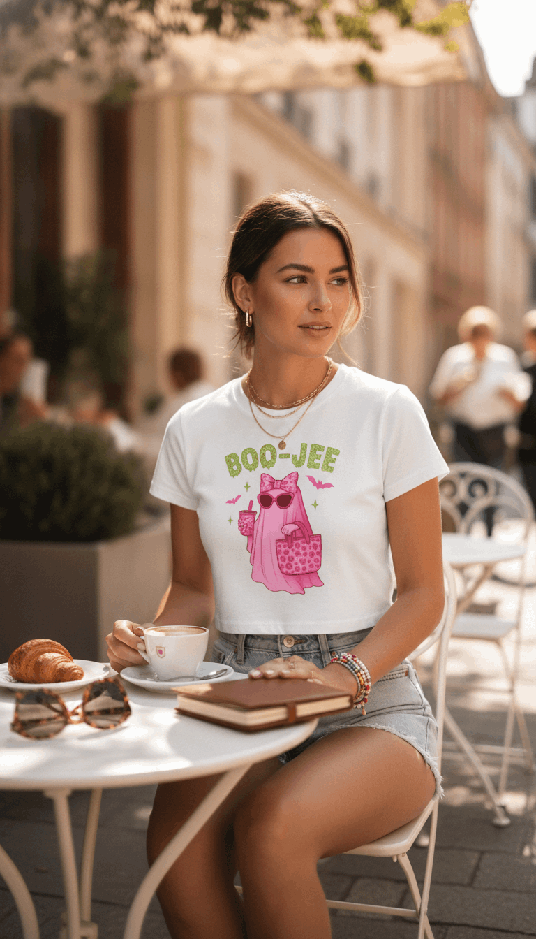 Trendy Boo Jee White Baby Tee