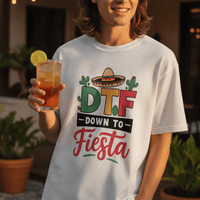 Down To Fiesta Funny Boxy Fit T-shirt