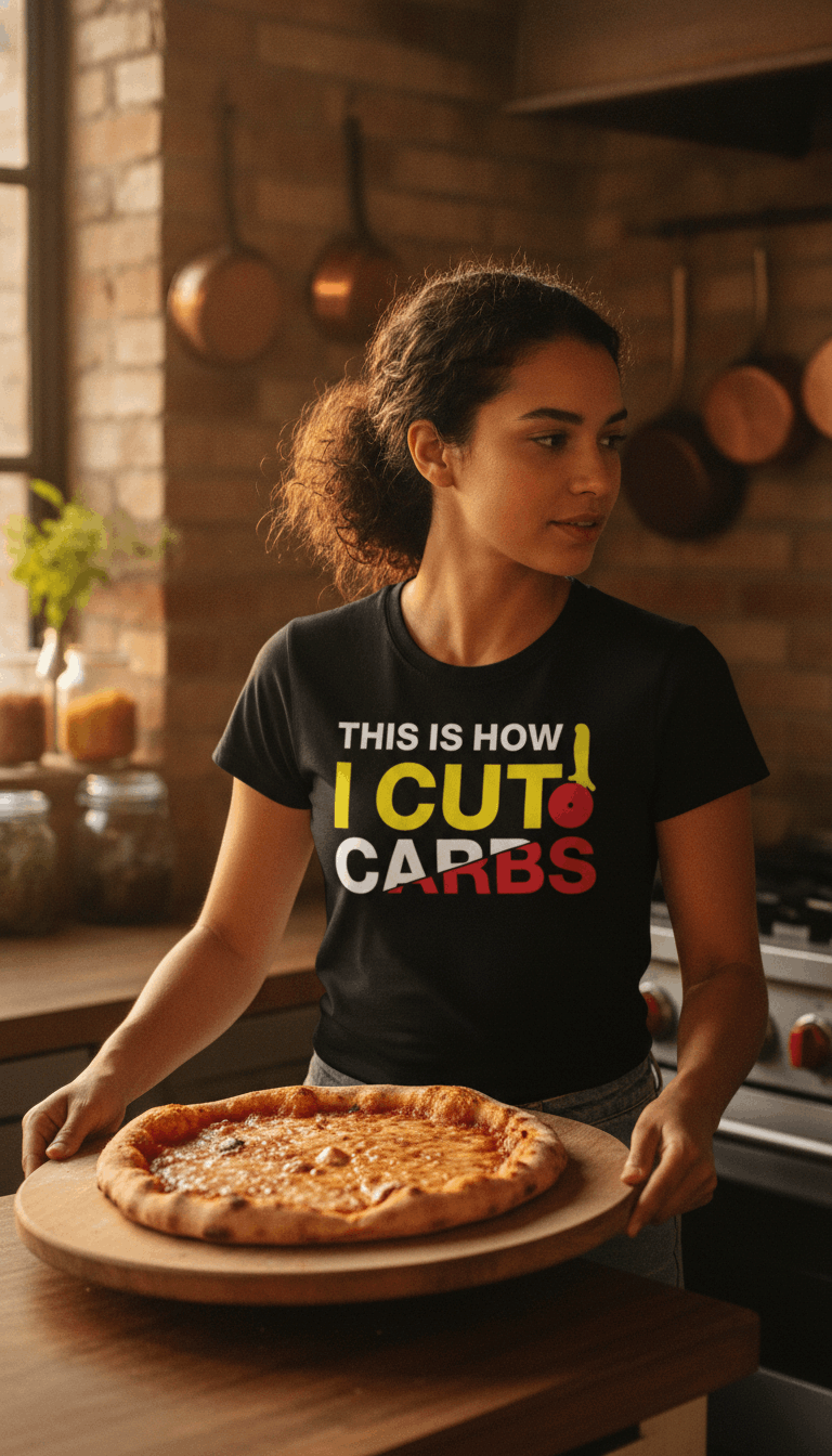 This Is How I Cut Carbs Black Boxy Fit T-shirt