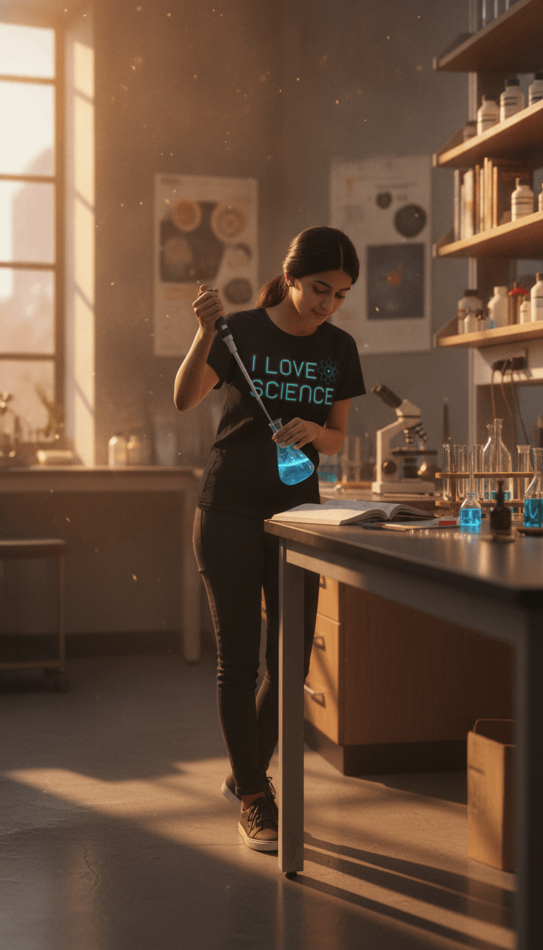 I Love Science Black Boxy Fit T-shirt