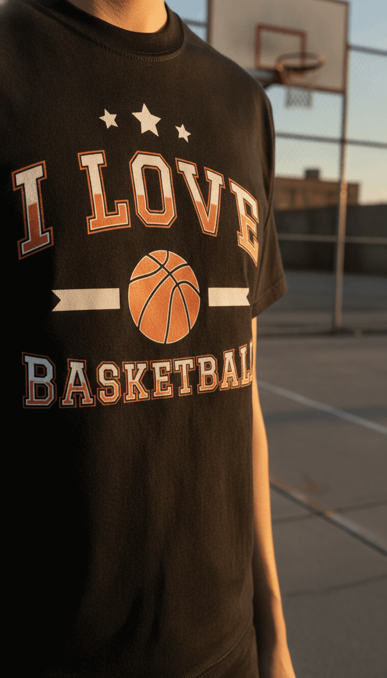 I Love Basketball Black Boxy Fit T-shirt