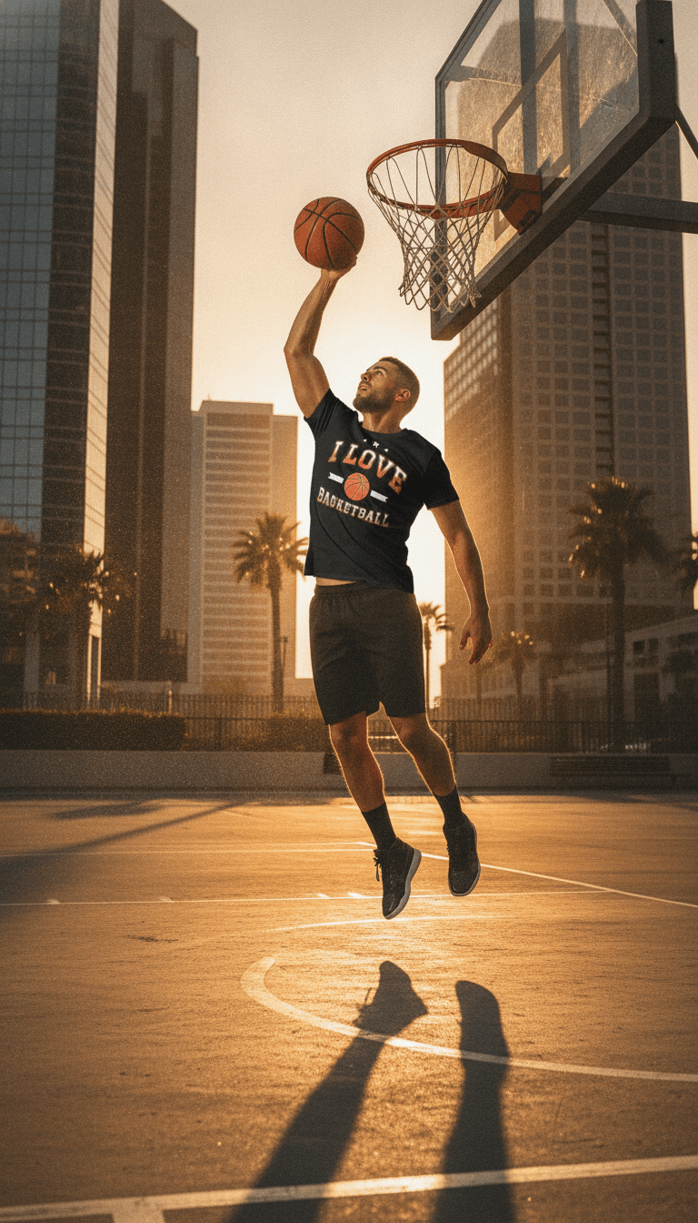 I Love Basketball Black Boxy Fit T-shirt