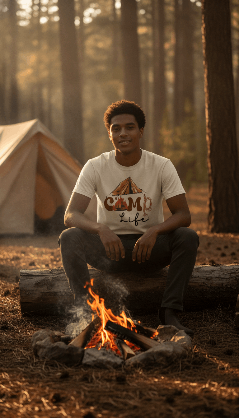 Camp Life Off White Boxy Fit T-shirt