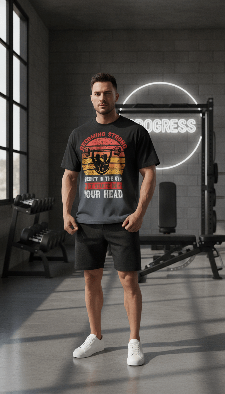Gym Black Ombré Wash Boxy Fit T-shirt