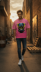 Urban Graphic Pink Sunfade Ombré Wash Boxy Fit T-shirt