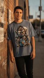 Urban Graphic Denim Wash Boxy Fit T-shirt