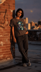 Urban Graphic Brown Boxy Fit T-shirt