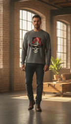 Urban Graphic Acidwash Waffle Knit Oversized Full-Sleeve - LitShirt