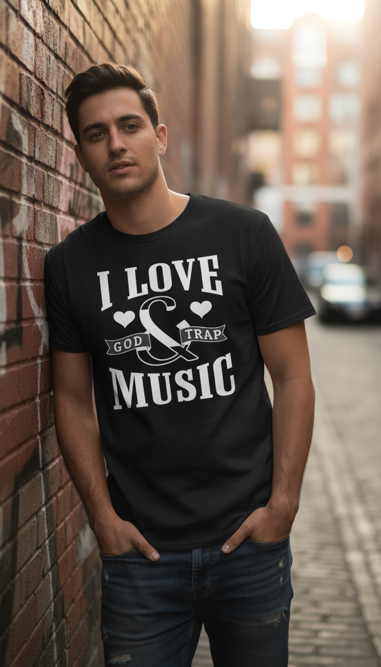 I Love God And Trap Music Oversized -Shirt - LitShirt