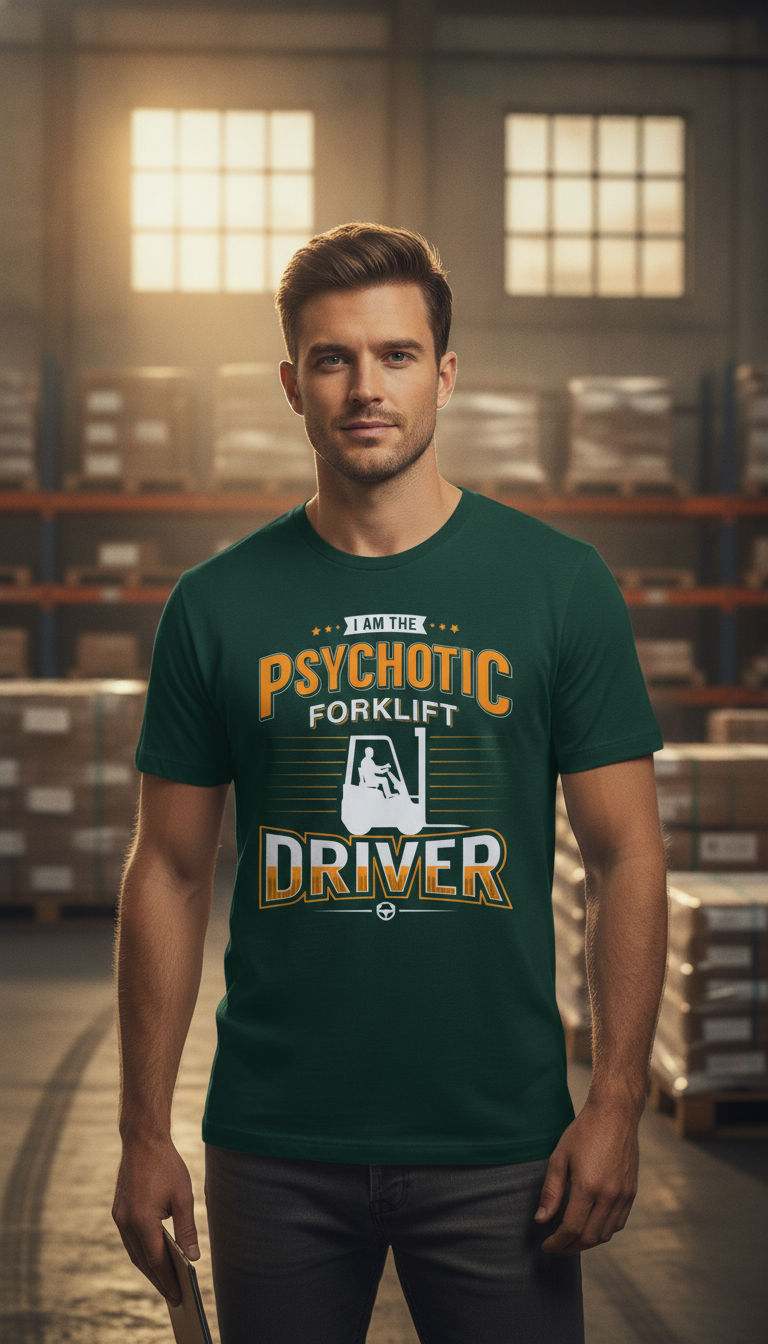 I Am the Psychotic Forklift Driver Oversized T-Shirt - LitShirt