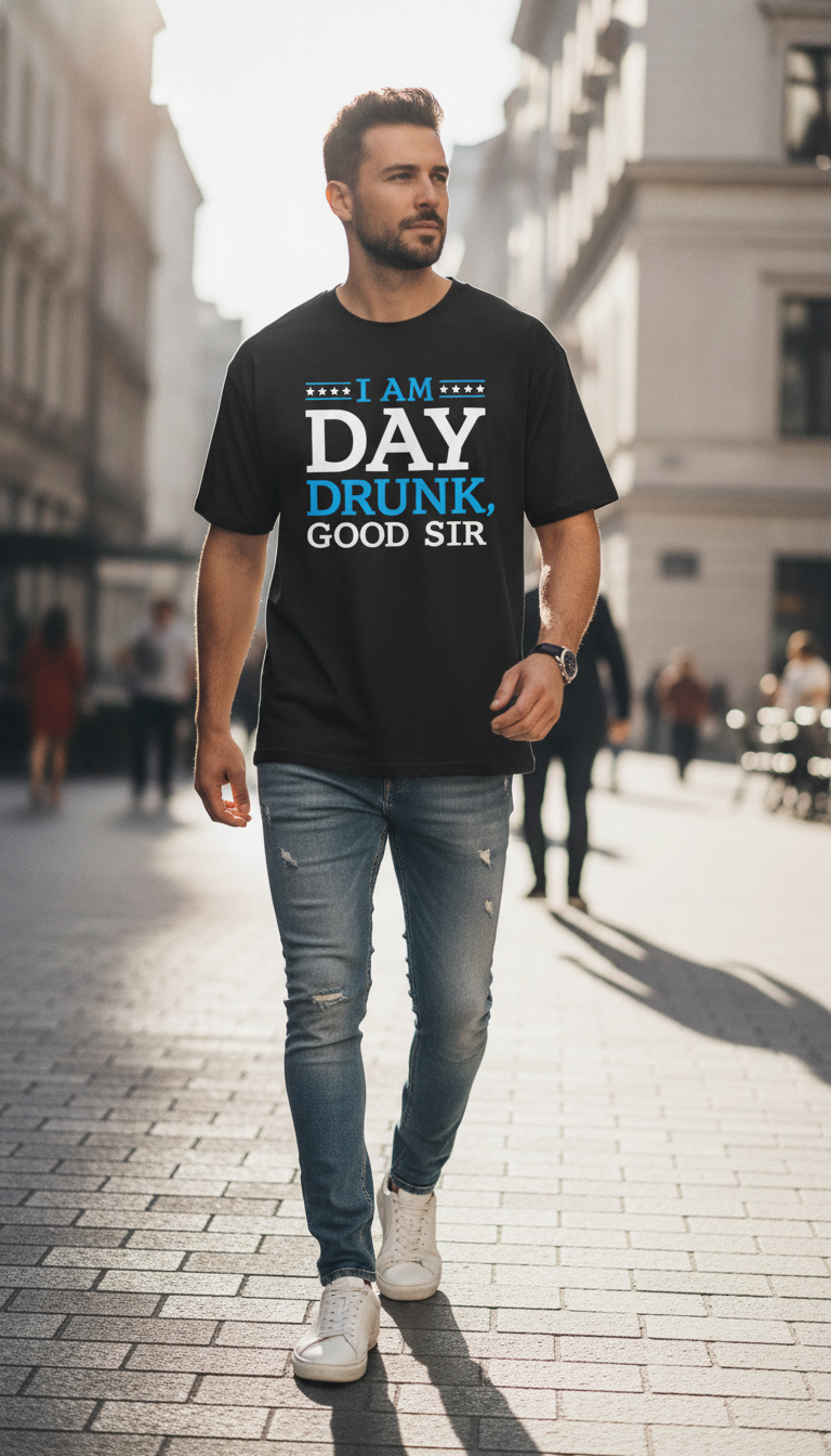 I Am Day Drunk Good Sir Oversized T-Shirt - LitShirt