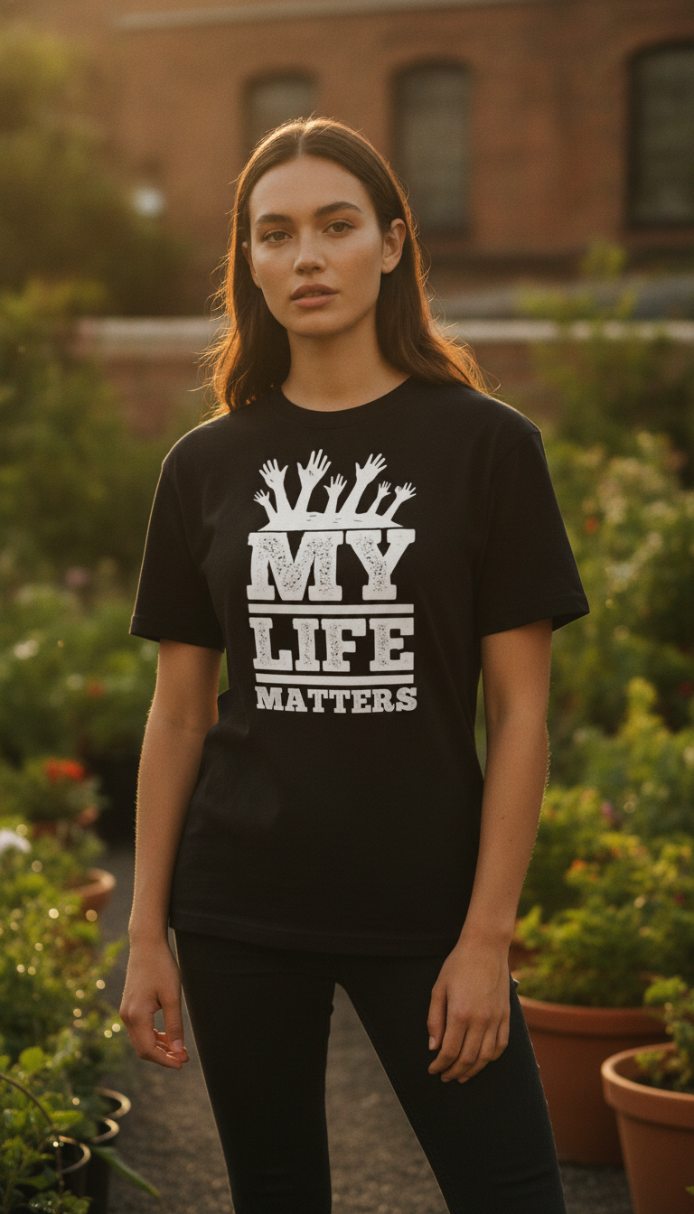 My Life Matters Black Oversized T-Shirt - LitShirt