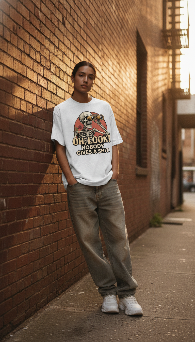 Funny Graphics White Oversized T-Shirt - LitShirt