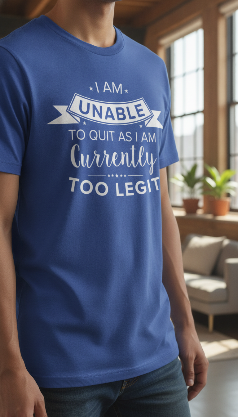 I Am Unable to Quit As I Am Currently Too Legit Oversized T-Shirt - LitShirt