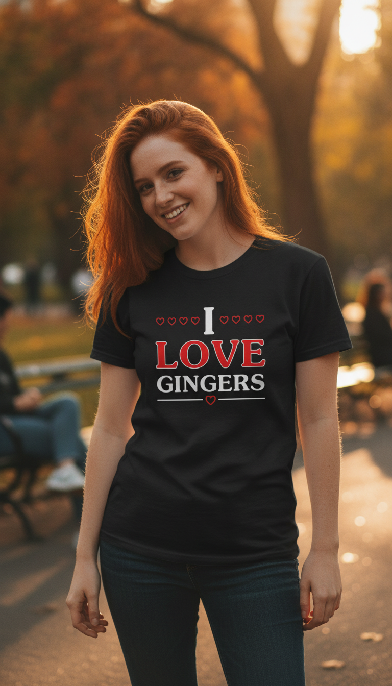 I Love Gingers Black T-Shirt - LitShirt