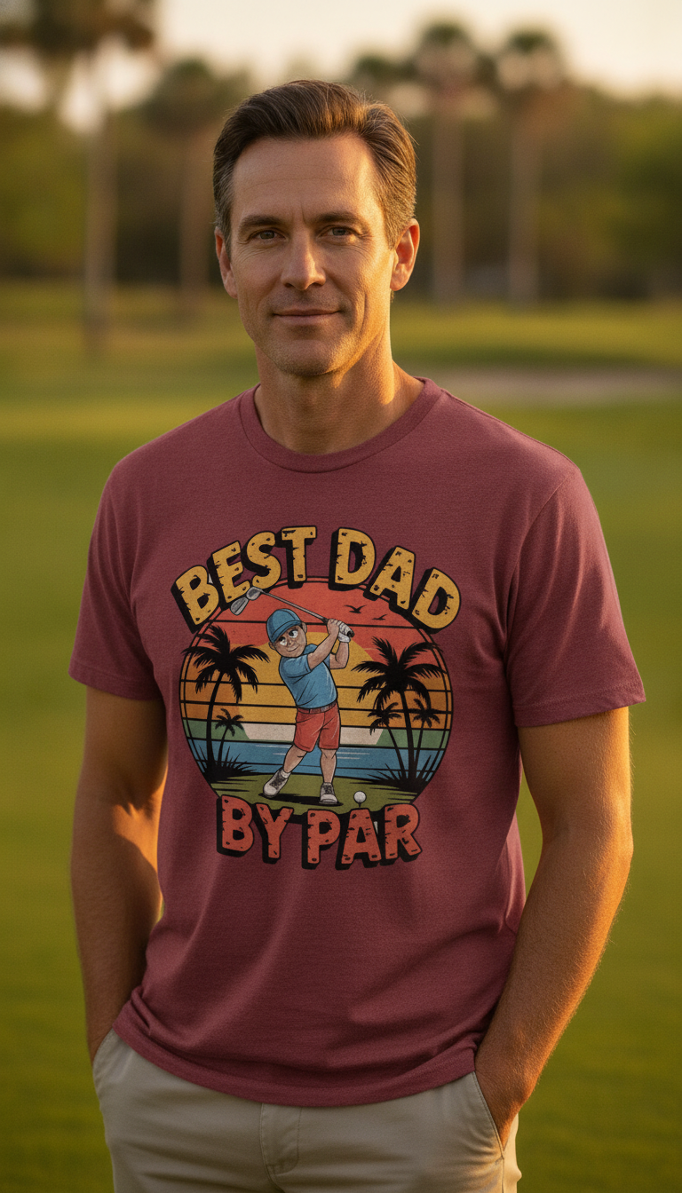Cartoon Golfer Maroon T-Shirt - LitShirt