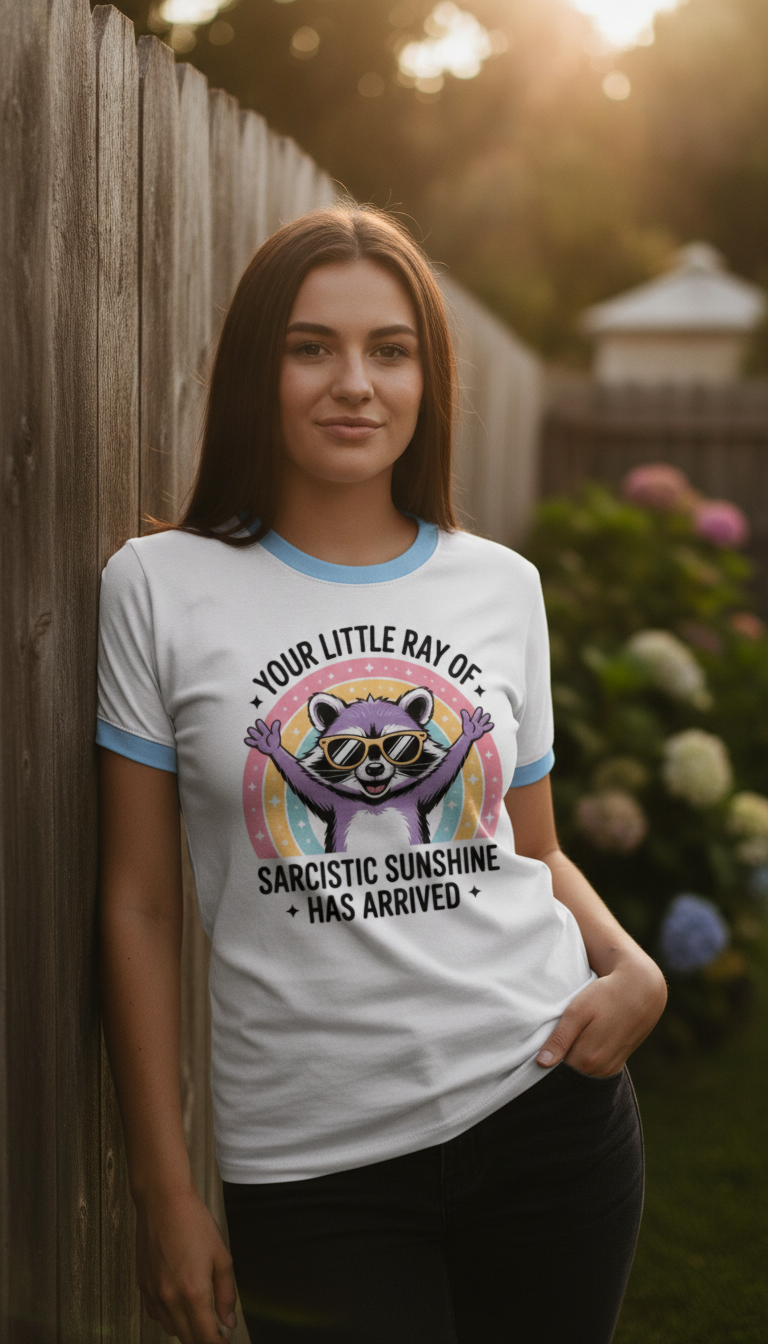 Funny Sarcastic Raccoon Ringer Tee