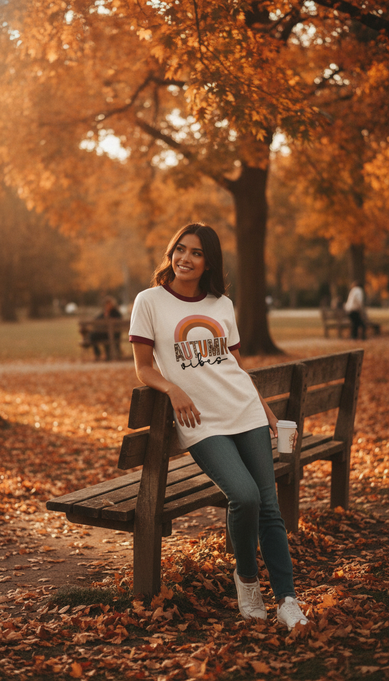 Vintage Graphic Off White & Maroon Ringer Tee