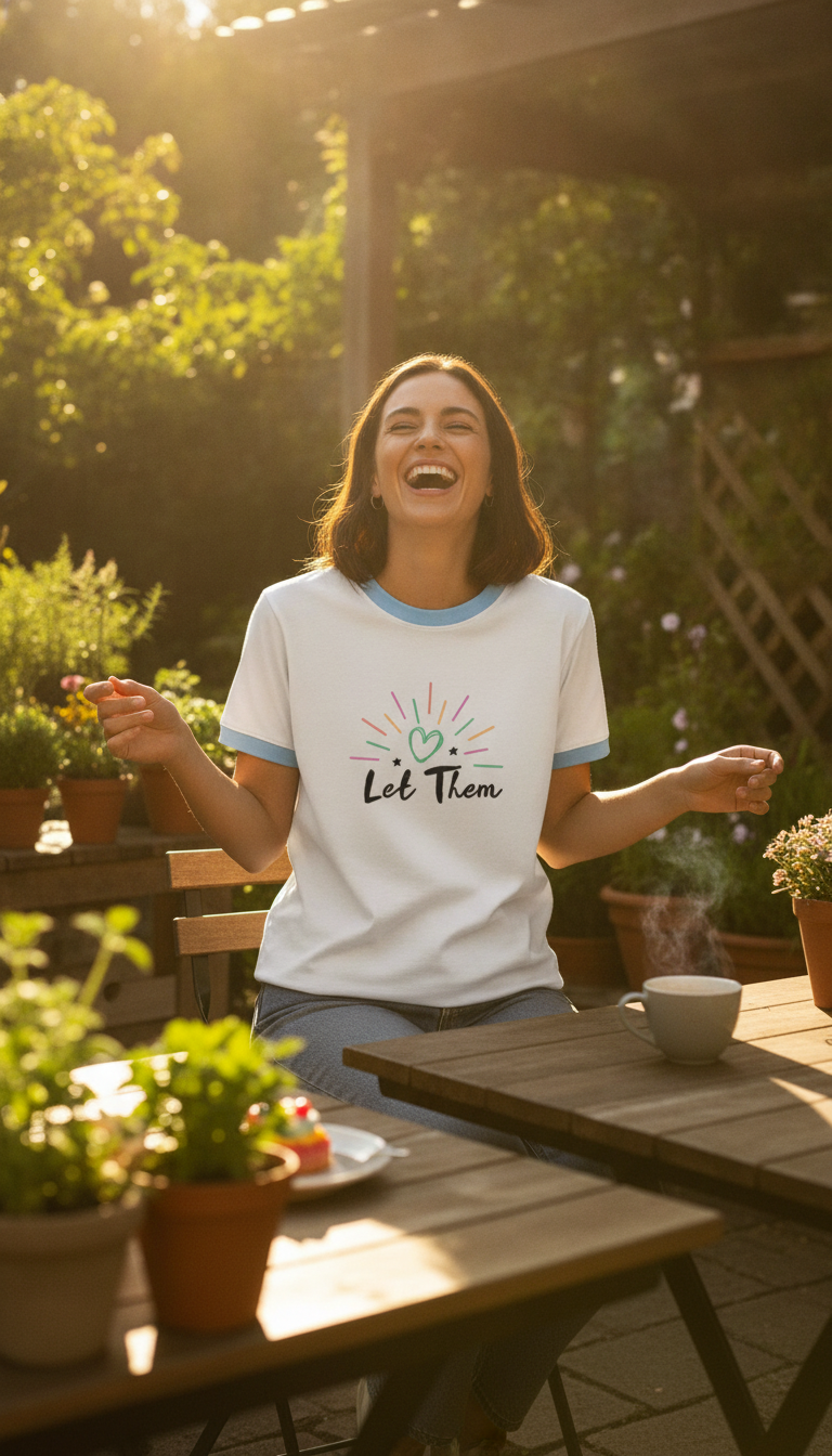 Keep Shining White & Sky Blue Ringer Tee