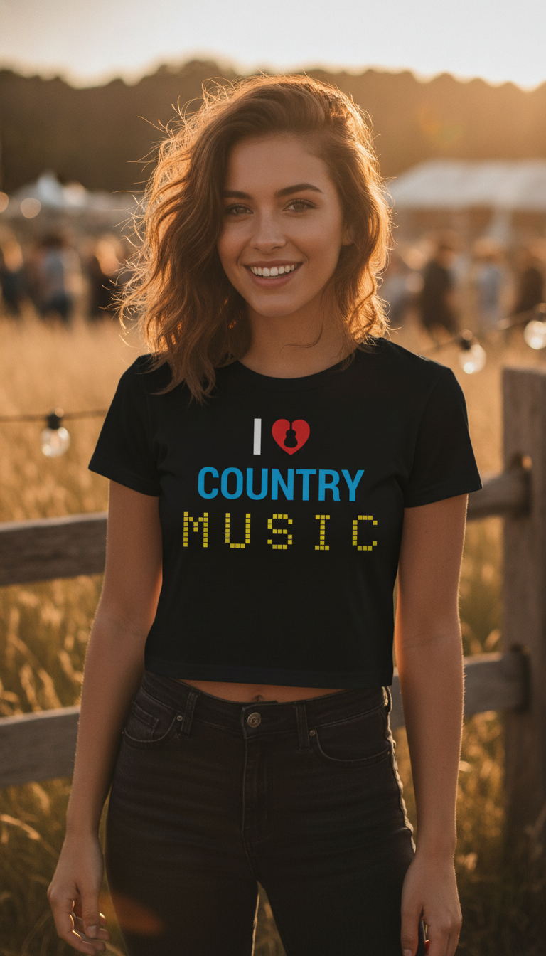 I Love Music Black Baby Tee