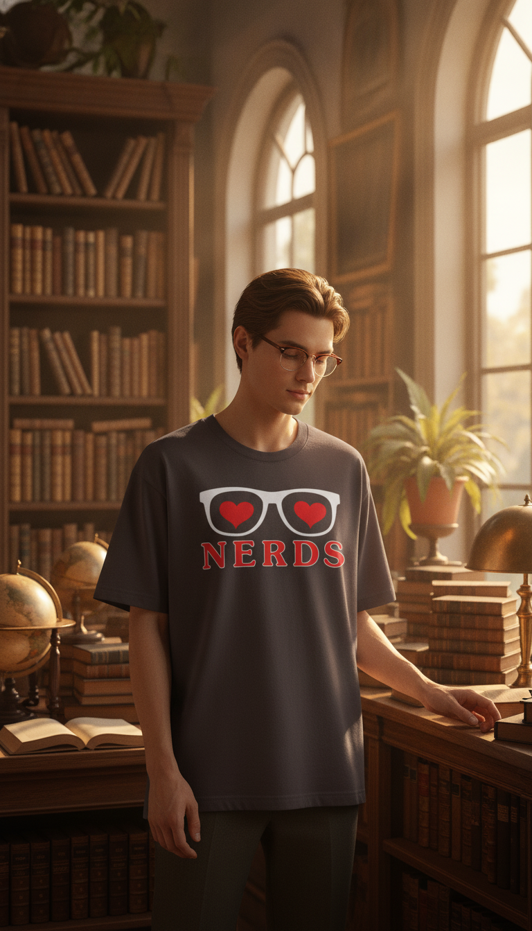 I Love Nerds Coffee Oversized T-Shirt