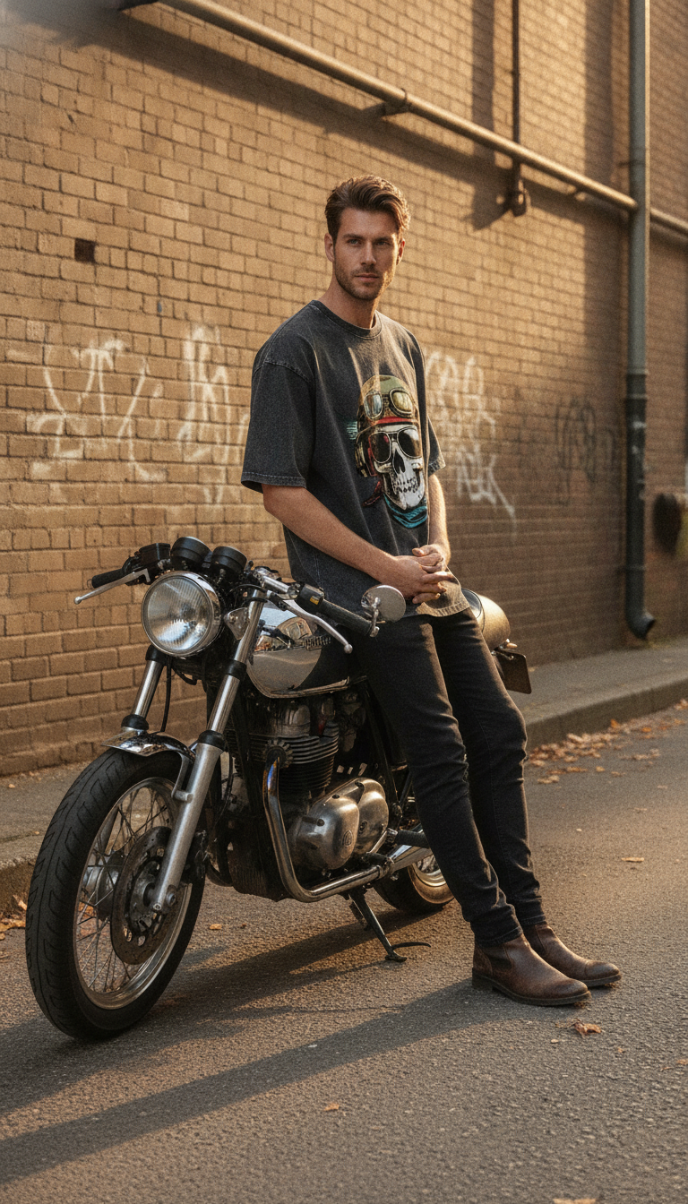 Urban Graphic Vintage Fade Wash Oversized T-shirt