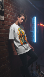 Urban Graphic White Oversized Cotton T-Shirt
