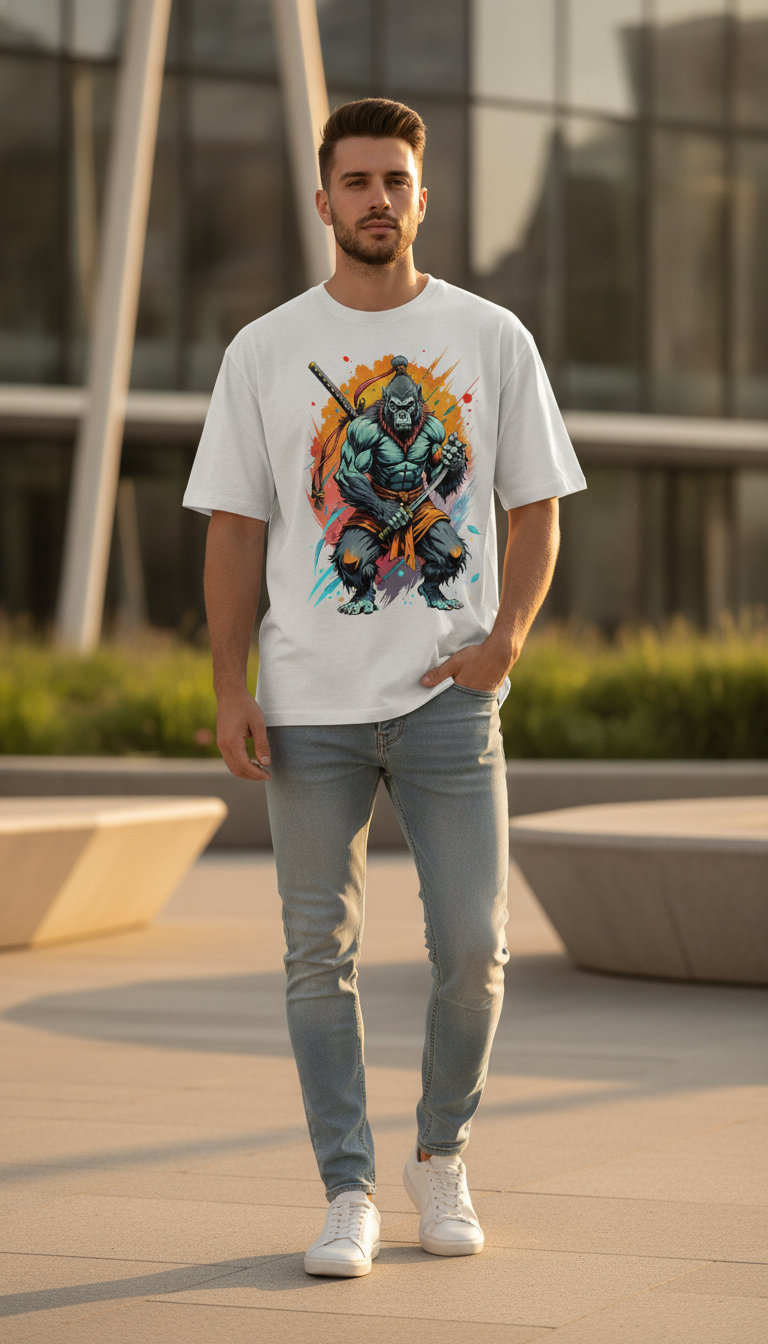 Urban Graphic Off White Oversized T-Shirt