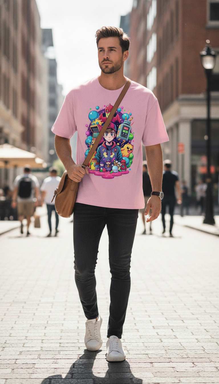 Urban Graphic Royal Pink Oversized T-Shirt