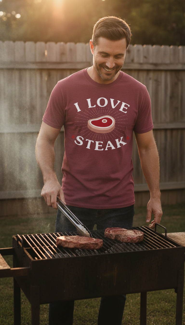 I Love Steak Regular Fit T-Shirt