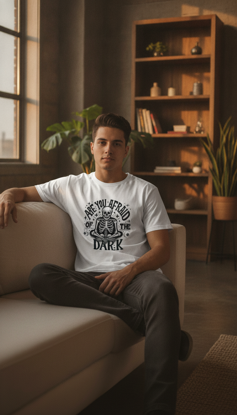 Are You Afraid Of The Dark White Regular Fit T-Shirt