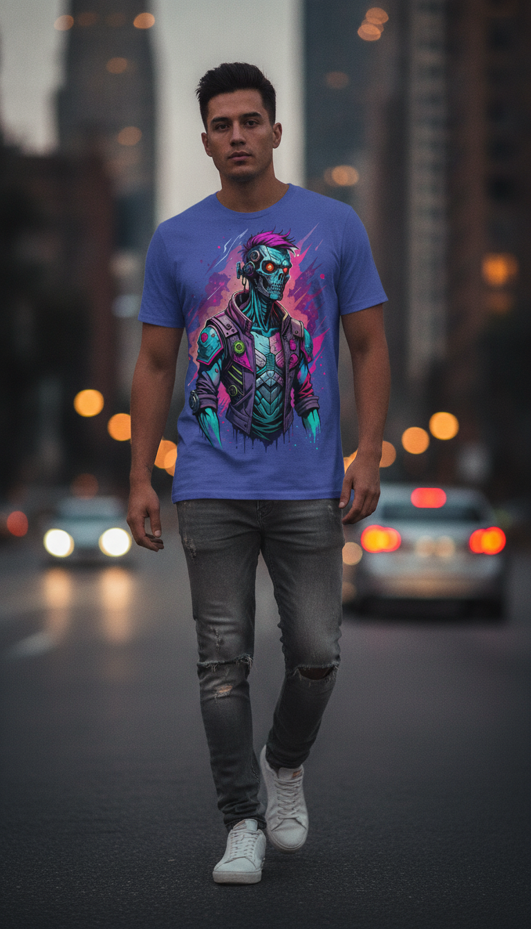 Urban Graphic Blue Regular Fit T-Shirt