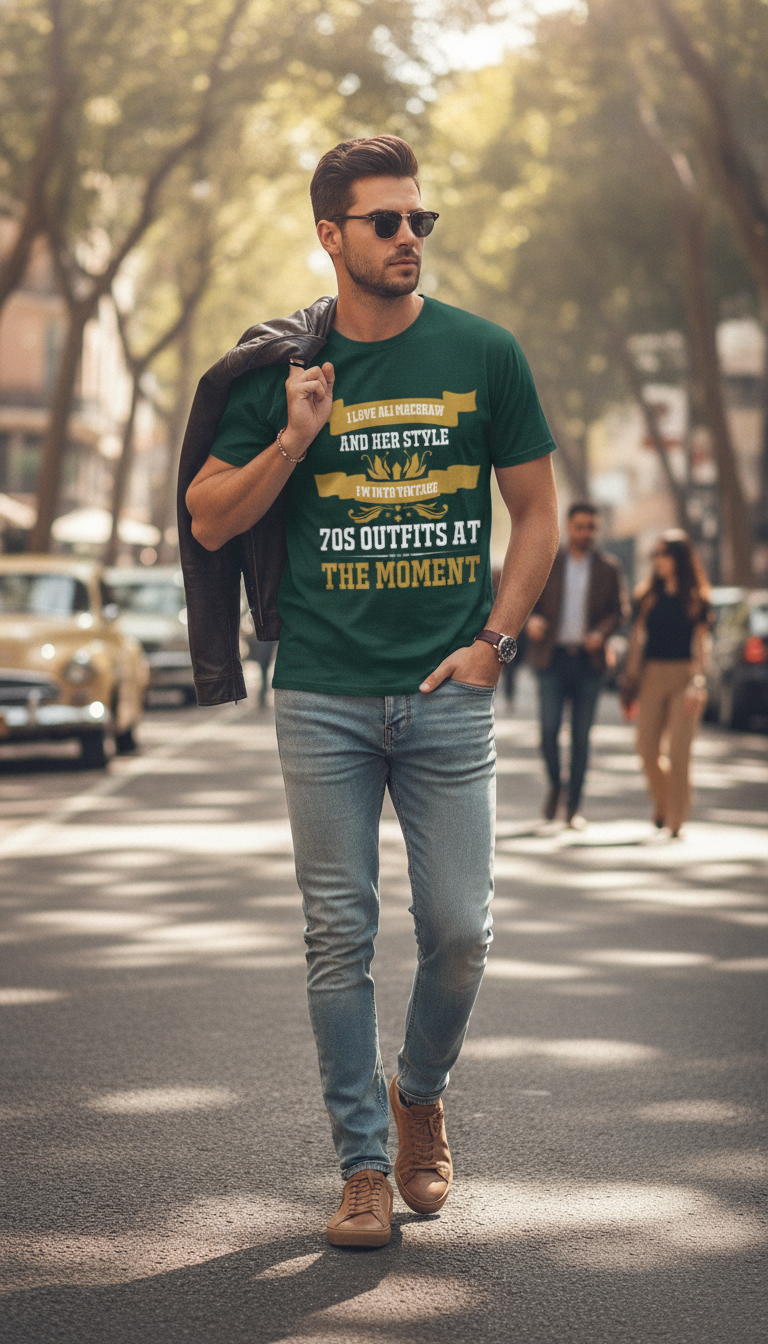Vintage Graphic Bottle Green Oversized T-Shirt