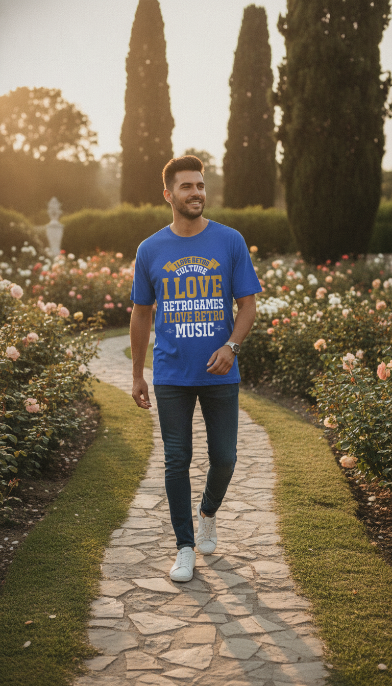 Vintage Graphic Royal Blue Oversized T-Shirt