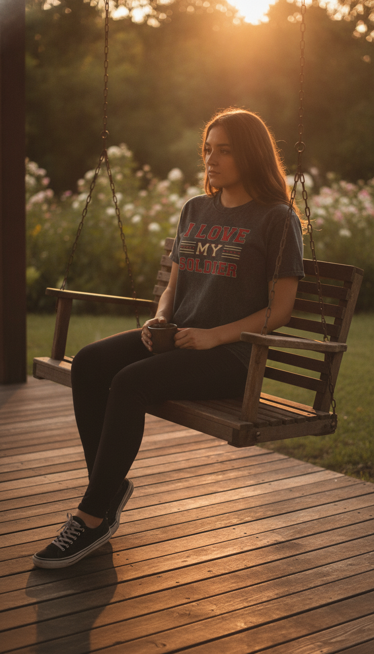 I Love My Soldier Acidwash Oversized T-Shirt