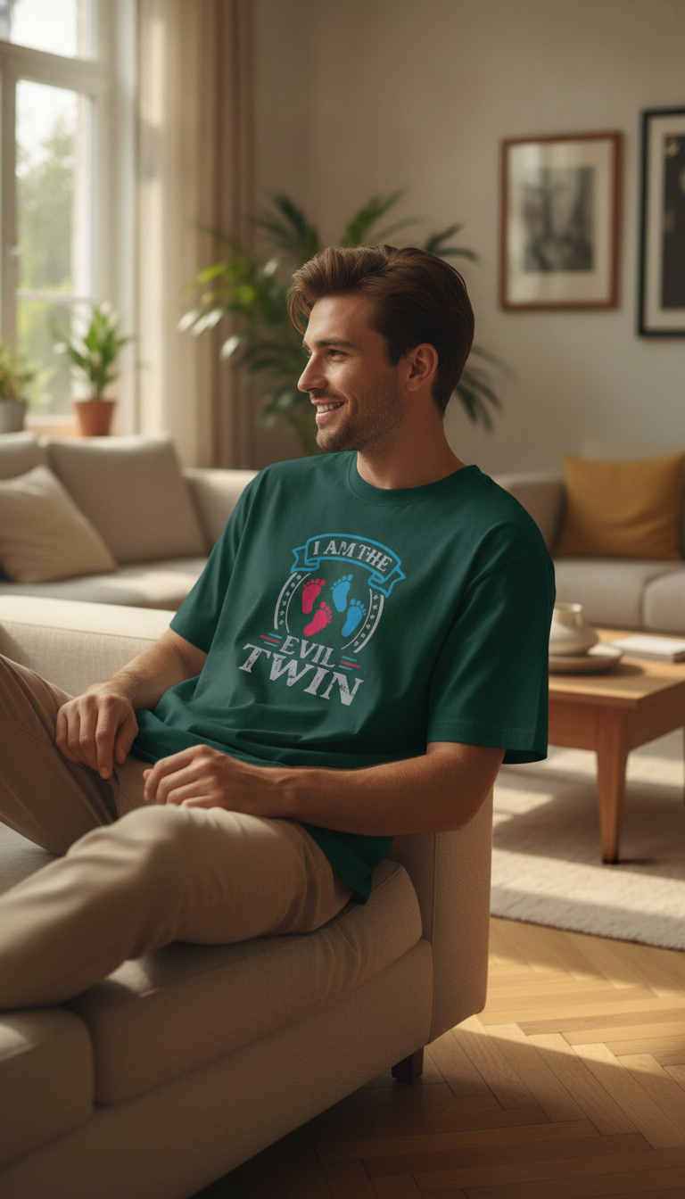 I Am The Evil Twin Bottle Green Oversized T-Shirt