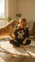 I Love My Rescue Dog Black Oversized T-Shirt