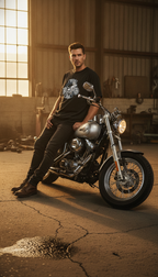 Biker Zone Black Oversized T-Shirt