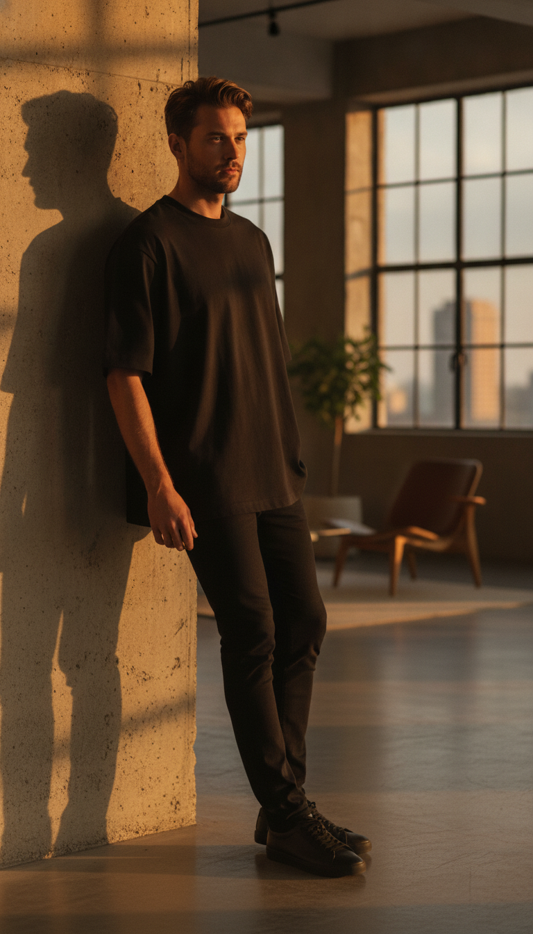 Black Unisex Oversized Standard T-Shirt