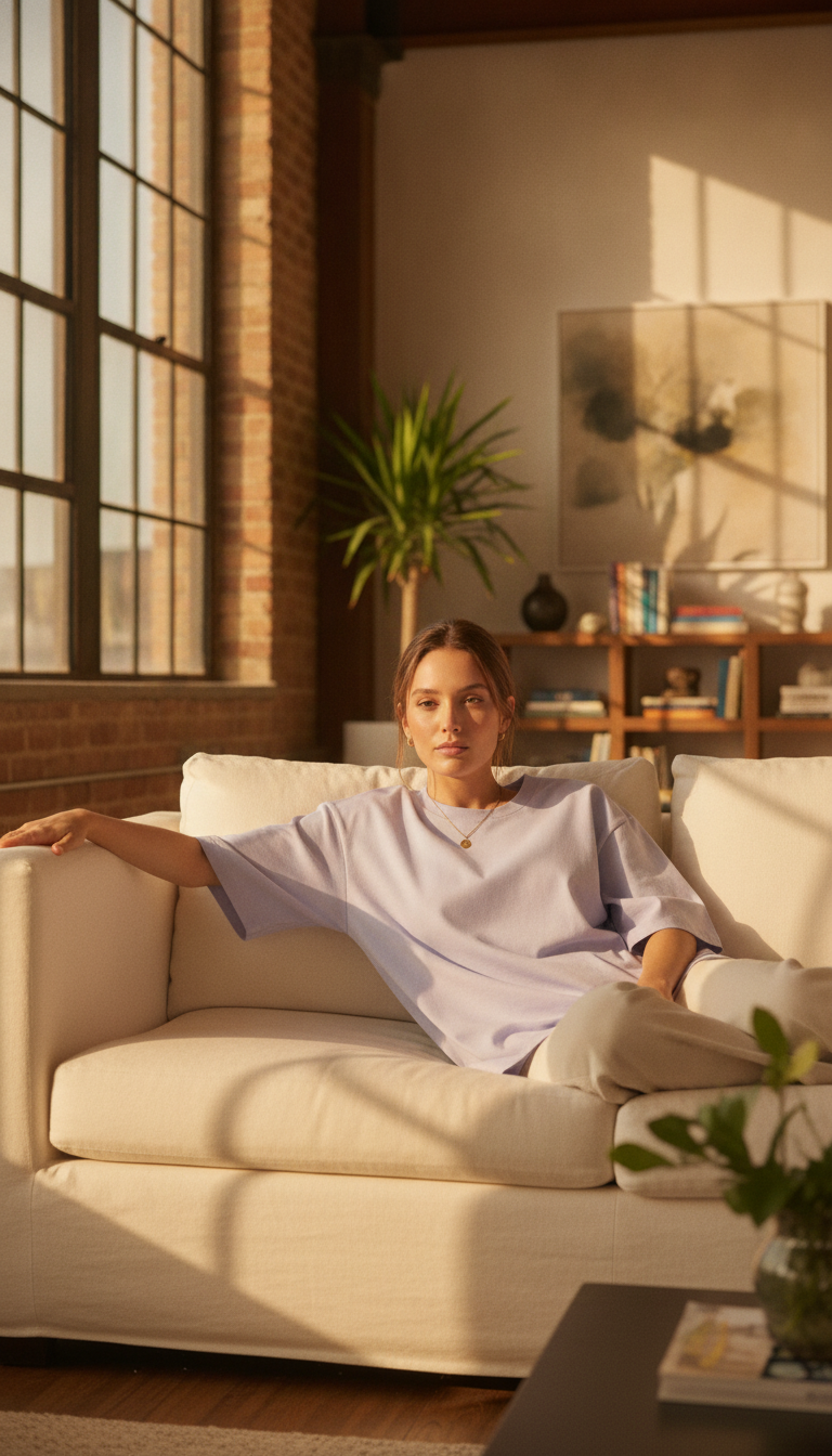 Lavender Unisex Oversized Standard T-Shirt